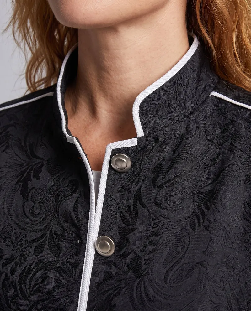 Damen Eleganter Blazer mit Floral Mustern und Metallic Akzenten Nord Taschen