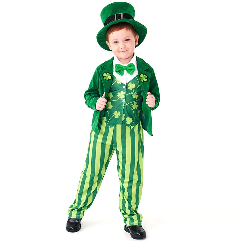 Herren-Kostüm als irischer Leprechaun mit Hut und detaillierten Akzenten Nord Taschen