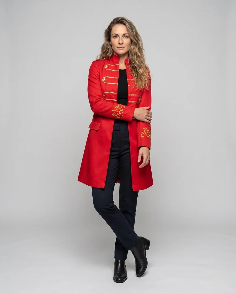Damen Rüschbluse mit langen Ärmeln und dekorativen Details Nord Taschen