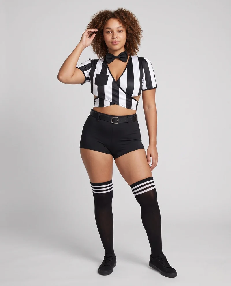 Damen Schiedsrichter Kostüm mit Shorts und Zubehör Nord Taschen
