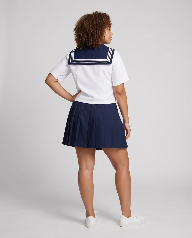 Damen Schuluniformkleid mit maritimem Kragen und Schleife Nord Taschen
