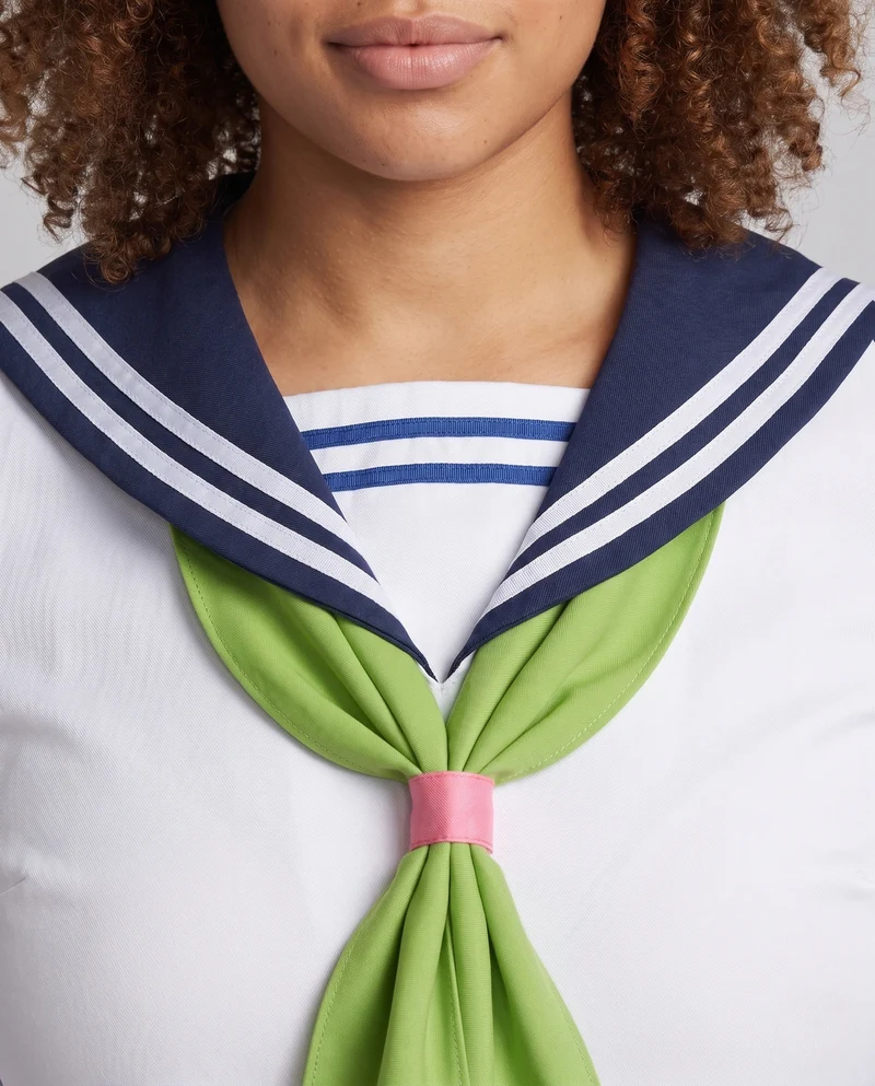 Damen Schuluniform Kostüm Set mit maritimem Kragen und plissiertem Rock Nord Taschen