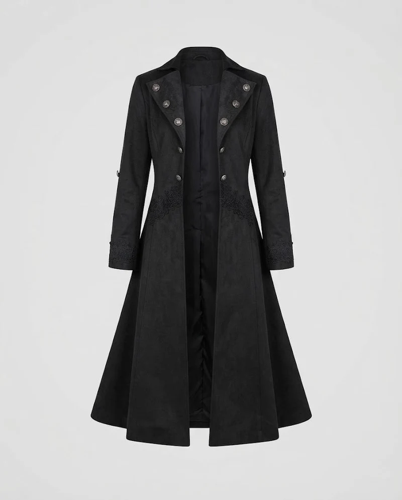 Damen Samtjacke mit asymmetrischem Saum und Spitzenbesatz Nord Taschen