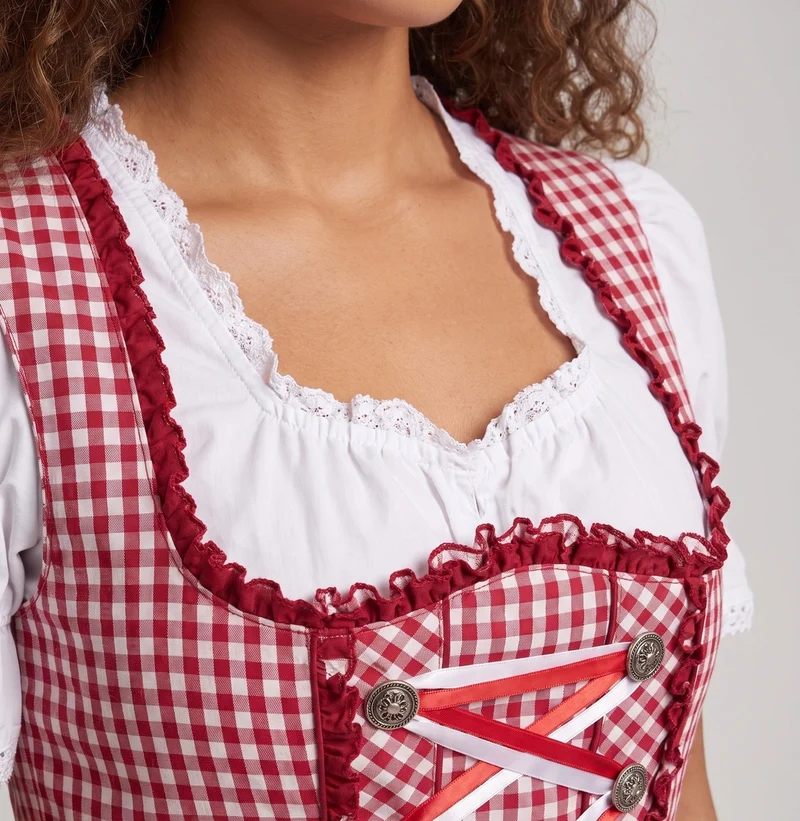 Damen-Dirndl mit Rüschendetails und eleganter Schnürung Nord Taschen