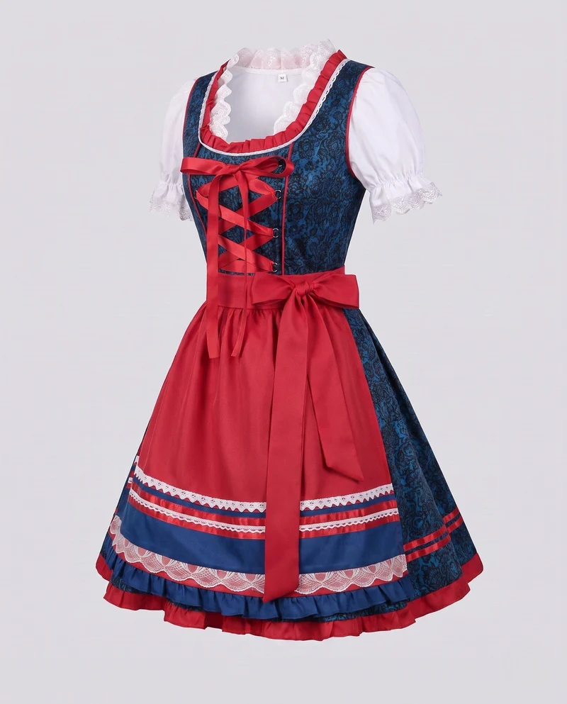Damen-Dirndl mit Rüschendetails und eleganter Schnürung Nord Taschen