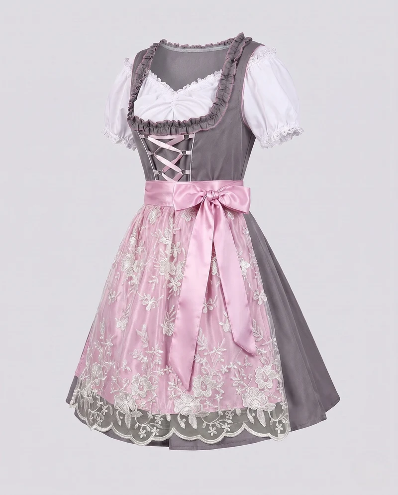 Damen-Dirndl mit Rüschendetails und eleganter Schnürung Nord Taschen