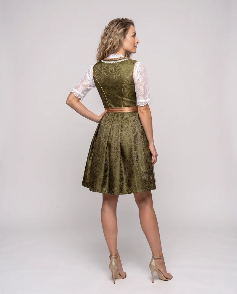Damen Dirndl mit Spitzenverzierungen und elegantem Schürze Nord Taschen