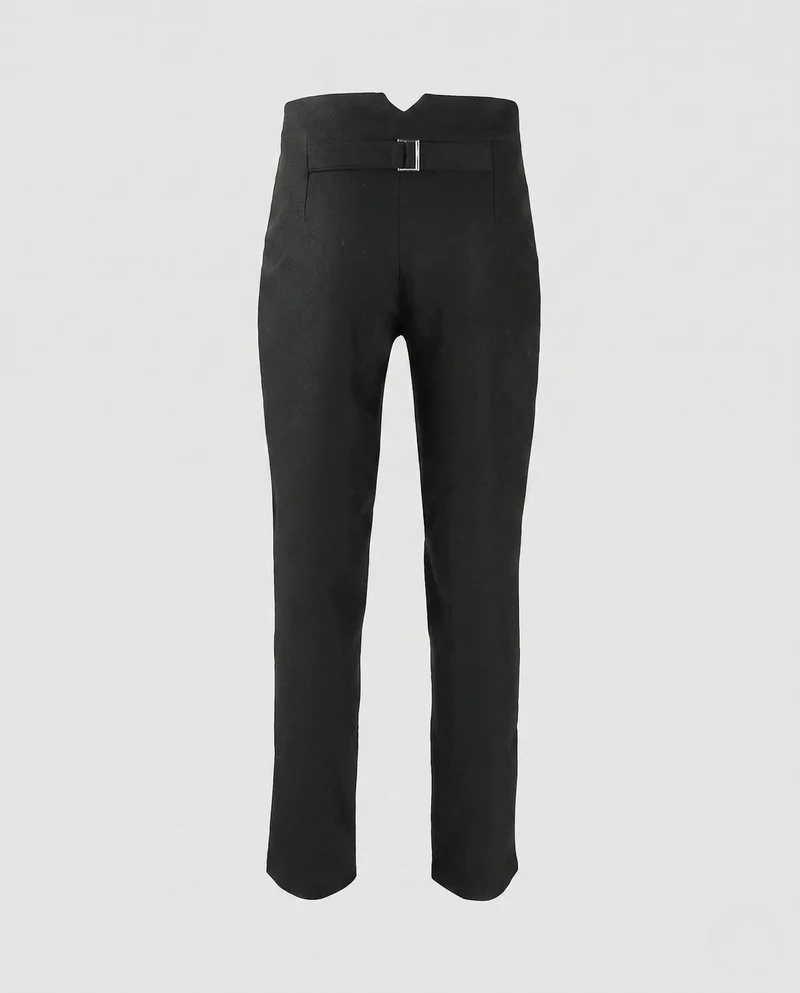 Damen elegante Baumwollhose mit aufwendigen Knopfdetails Nord Taschen