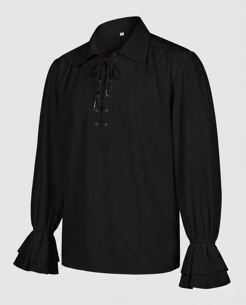 Damen elegante Bluse mit Rüscheln und dekorativem Schnürdetail Nord Taschen