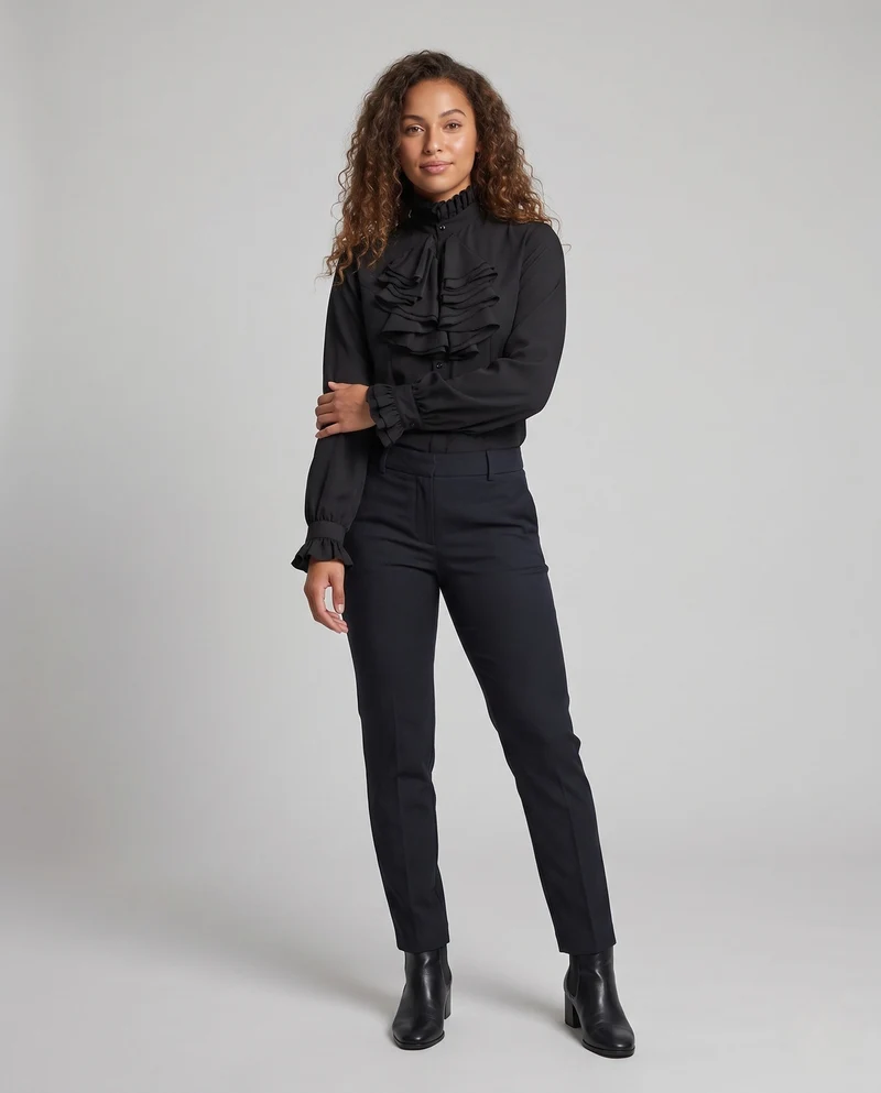 Frauen elegante Bluse mit Rüschendesign Nord Taschen