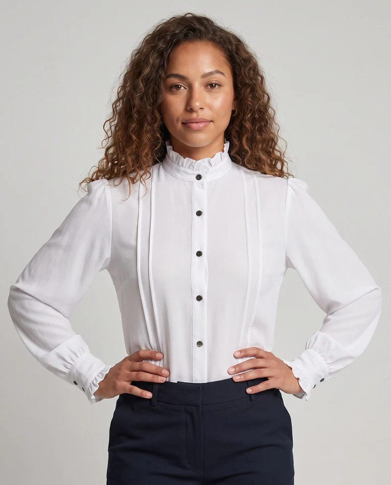 Damen elegante Bluse mit Rüschendetails Nord Taschen