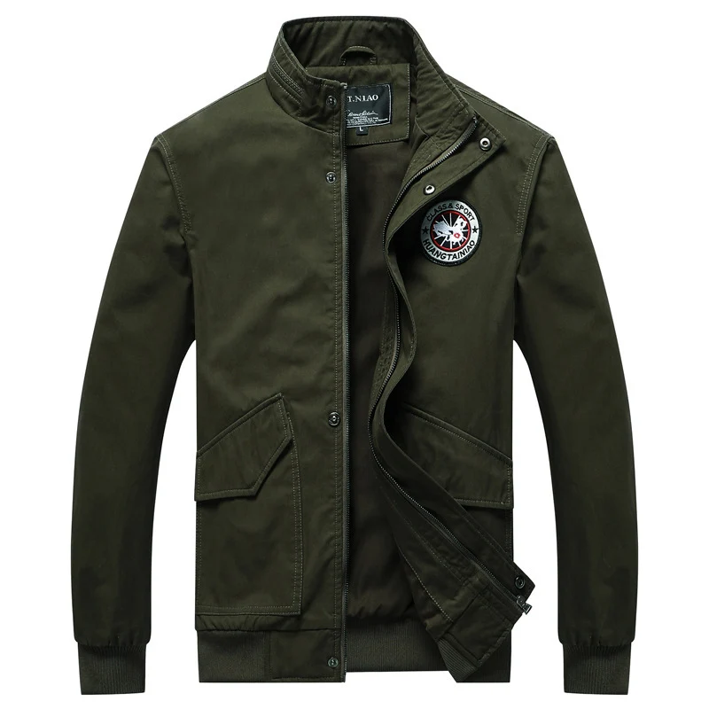 Herren Canvas-Fieldjacke im Bomberstil mit Stehkragen, Taschenklappen und elastischen Bündchen Nord Taschen