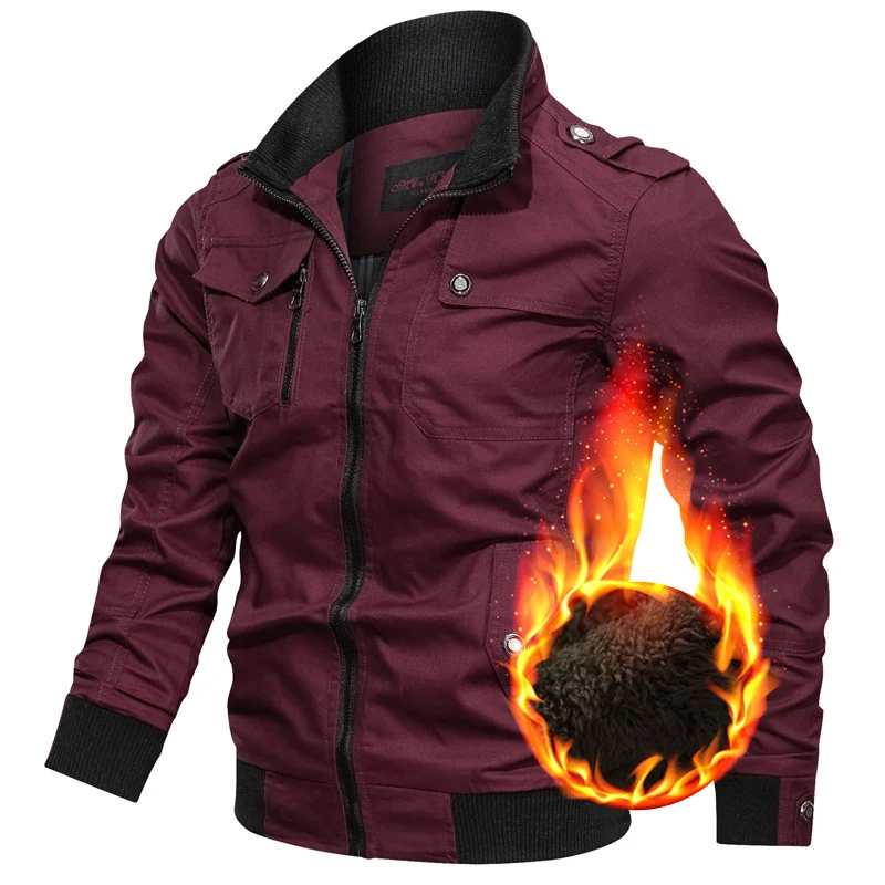Herren Canvas-Fieldblouson mit wärmender Teddyfleece-Innenlage, Schulterepauletten und Rippenbündchen Nord Taschen