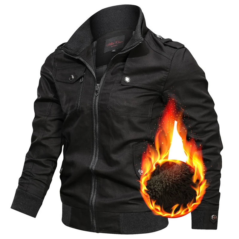 Herren Canvas-Fieldblouson mit hochabschließendem Kragen und Teddyfleece-Futter Nord Taschen