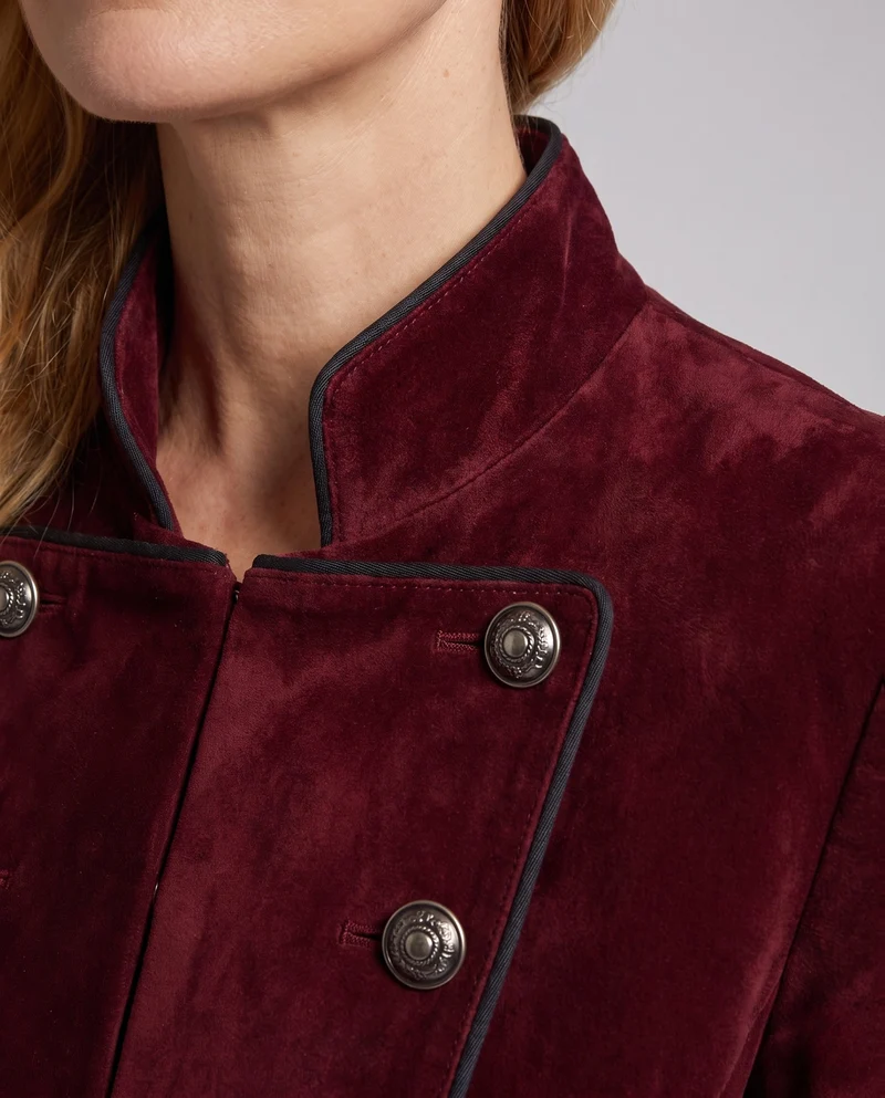 Damen Eleganter Frackmantel mit aufwendigen Knöpfen und asymmetrischem Saum Nord Taschen