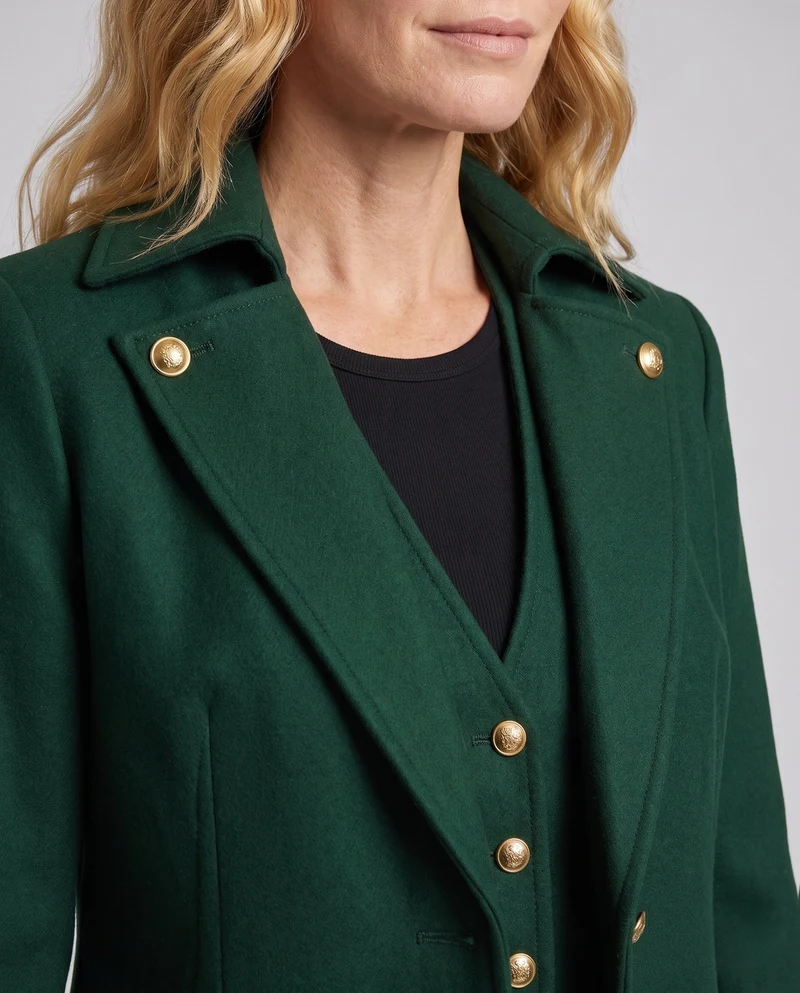 Damen eleganter Frack mit aufwendigen Knöpfen und umgeschlagenem Kragen Nord Taschen