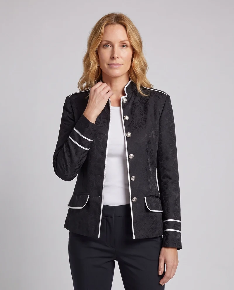 Damen Eleganter Blazer mit Künstlerischem Muster und Klassischen Akzenten Nord Taschen