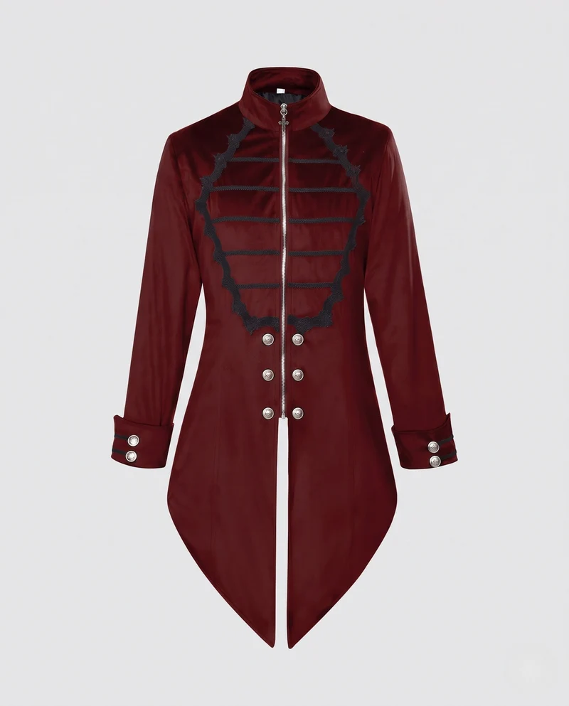Damen Eleganter Gothic-Mantel mit Dekorativen Knöpfen und Stilvollen Akzenten Nord Taschen