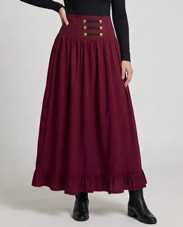 Damen Eleganter Hochzeitsrock mit Schnürung und Rüsche Nord Taschen