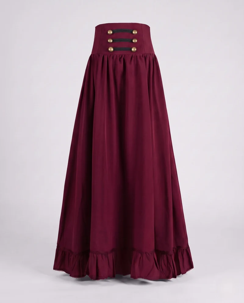 Damen Eleganter Maxi-Rock mit Schnürung und Beinschlitz Nord Taschen