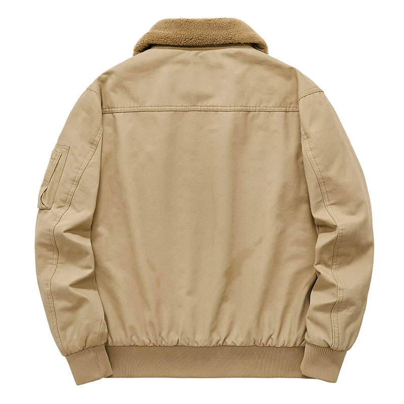 Herren Canvas-Feldjacke mit Teddykragen, wärmender Fütterung und Utility-Taschen Nord Taschen