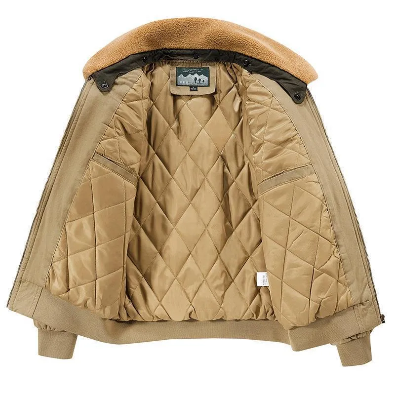 Herren Canvas-Bomberjacke mit gesteppter Thermofütterung und Teddykragen Nord Taschen