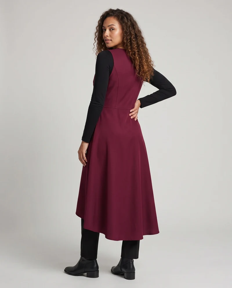 Damen Elegantes Kleid mit Schnürung und asymmetrischem Saum Nord Taschen