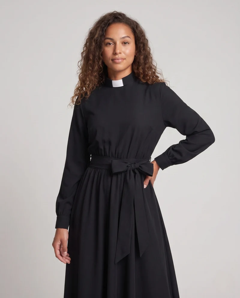 Frauen Elegante Maxikleid mit Hohem Kragen und Maßgeschneidertem Detail Nord Taschen