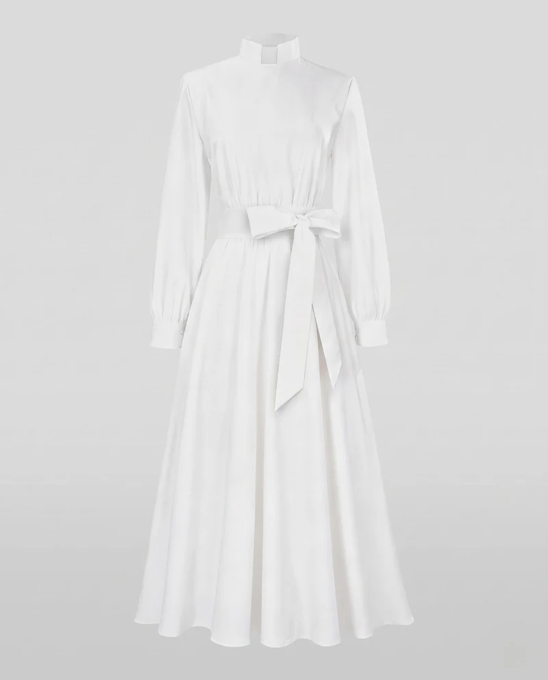 Frauen Elegante Maxikleid mit Hohem Kragen und Maßgeschneidertem Detail Nord Taschen