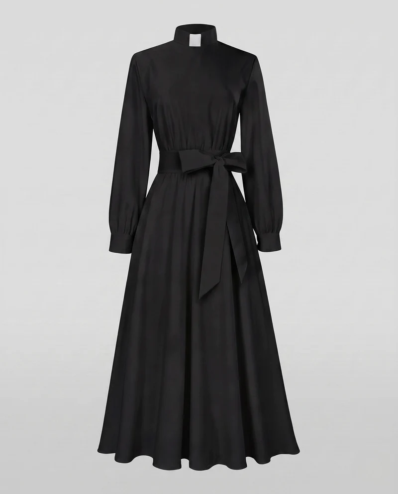 Frauen Elegante Maxikleid mit Hohem Kragen und Maßgeschneidertem Detail Nord Taschen