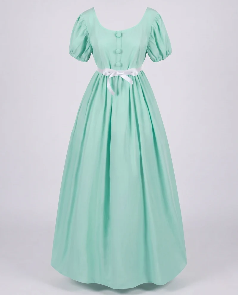 Frauen Elegantes Maxikleid mit Puffärmeln und Taillengürtel Nord Taschen