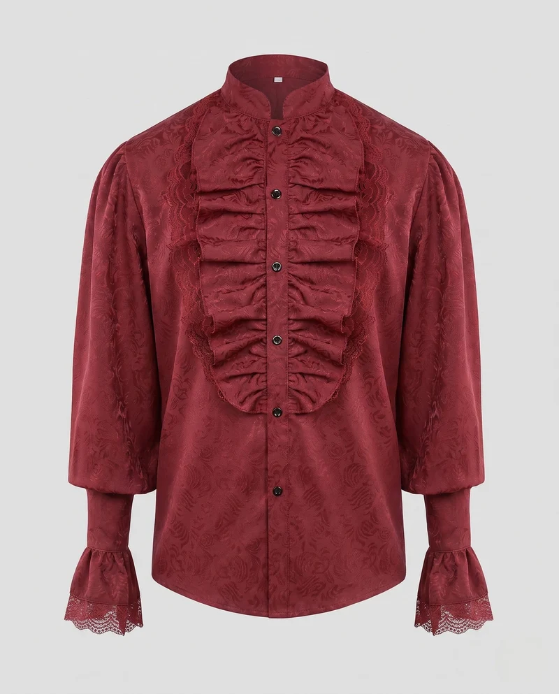 Damen Elegantes Rüschenshirt mit dekorativen Spitzen-Ausschnitten Nord Taschen
