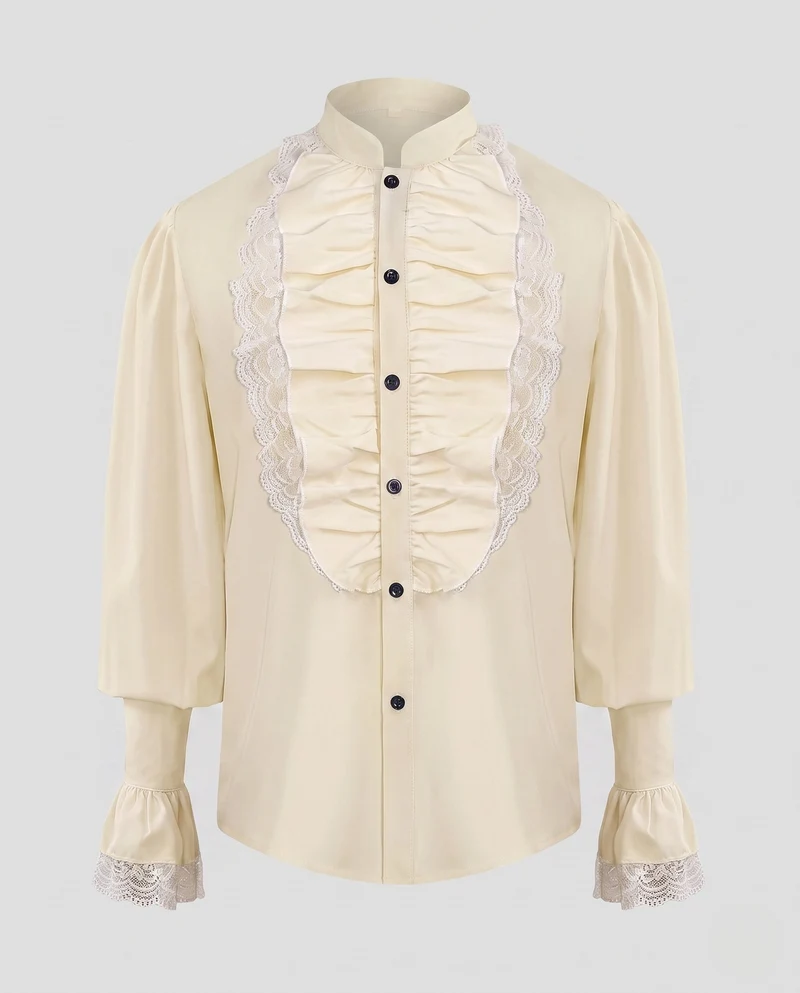Damen Elegantes Rüschenshirt mit dekorativen Spitzen-Ausschnitten Nord Taschen