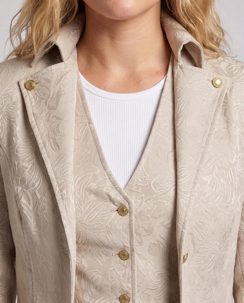 Damen Oversized-Jacke mit künstlerischem Muster und elegantem Knopfverschluss Nord Taschen