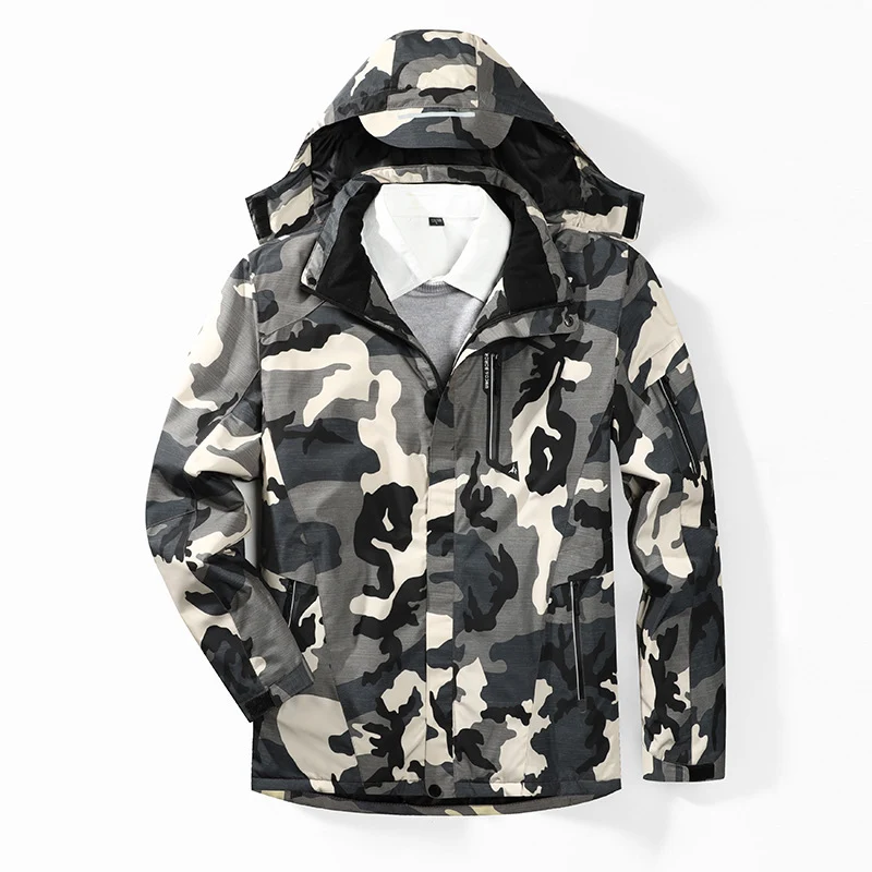 Herren Camouflage-Softshelljacke mit abnehmbarer Kapuze und atmungsaktivem Innenfutter Nord Taschen