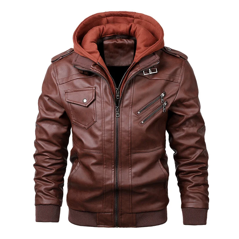 Herren Camouflage-Kunstleder-Flightblouson mit integriertem Kapuzenlayer und funktionalen Reißverschlusstaschen Nord Taschen