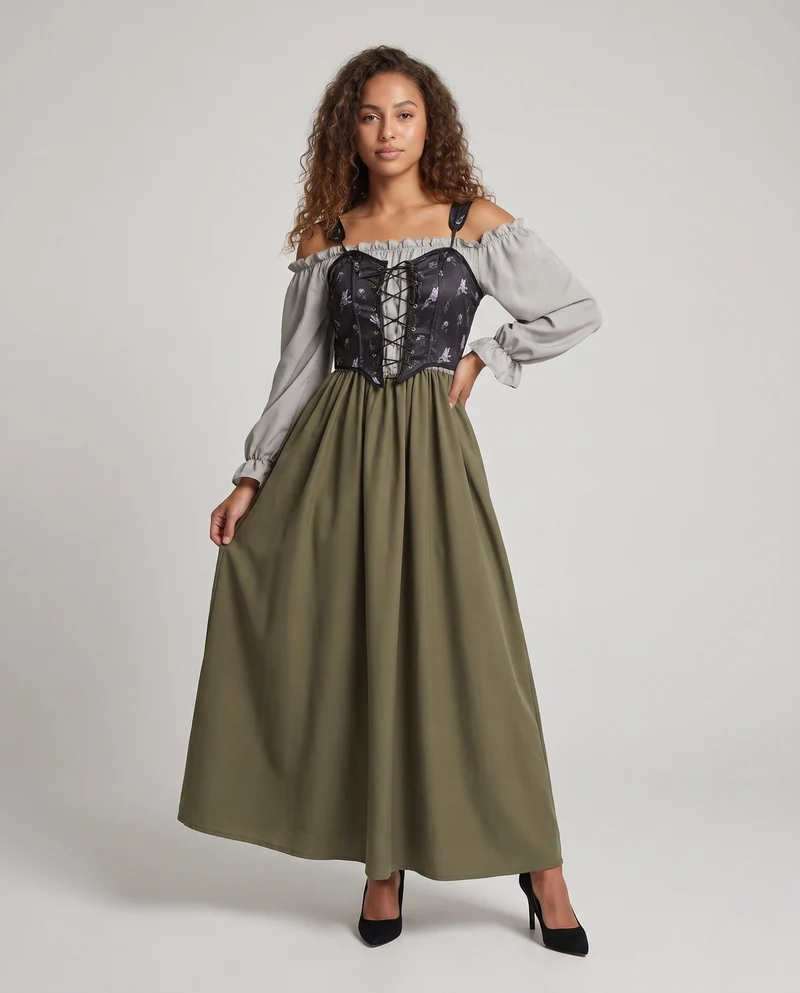 Damen-Traditionskleid mit elegantem Oberteil und fließendem Rock Nord Taschen