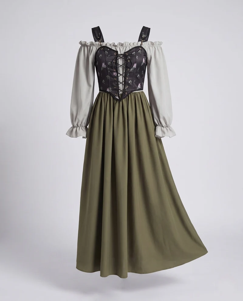 Damen-Traditionskleid mit elegantem Oberteil und fließendem Rock Nord Taschen