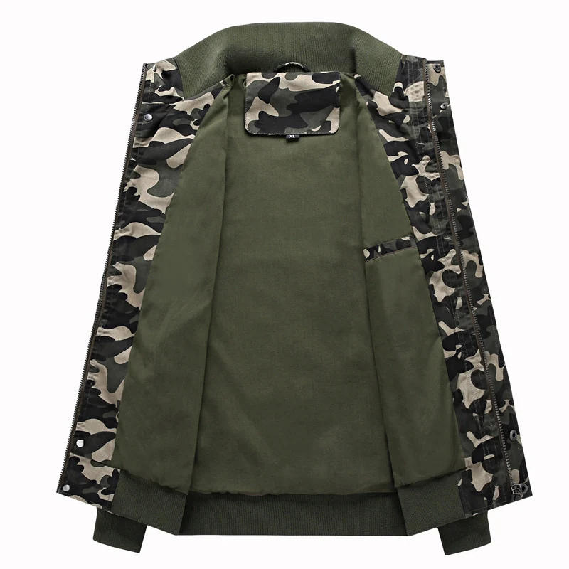 Herren Camouflage-Fieldblouson im Urban-Militärstil mit Rippbündchen und Mehrfach-Taschen Nord Taschen