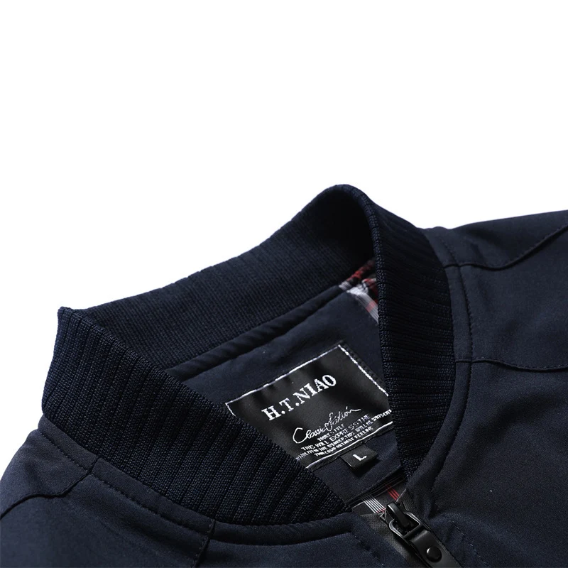 Herren Bomberjacke mit kariertem Innenfutter, windabweisender Shell und Reißverschluss-Taschen Nord Taschen