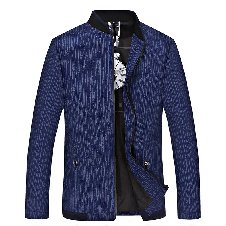 Herren Urbaner Blousonjacke mit feiner Längsstruktur, Stehkragen und verdecktem Reißverschluss Nord Taschen