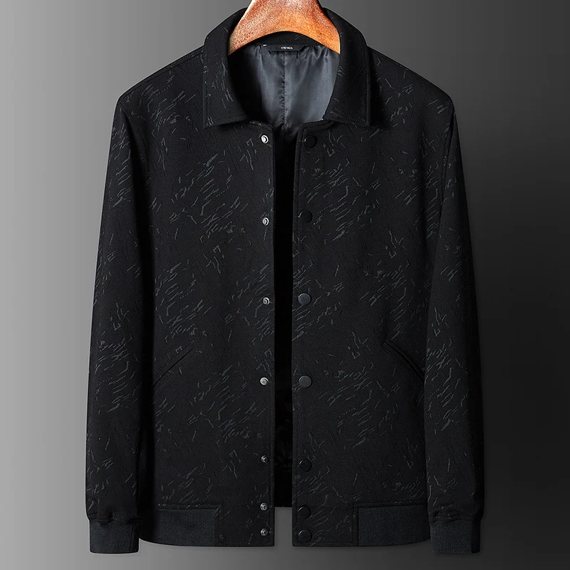Herren Übergangsjacke im Coach-Stil mit Strukturprint, Druckknopfverschluss und Rippbündchen Nord Taschen