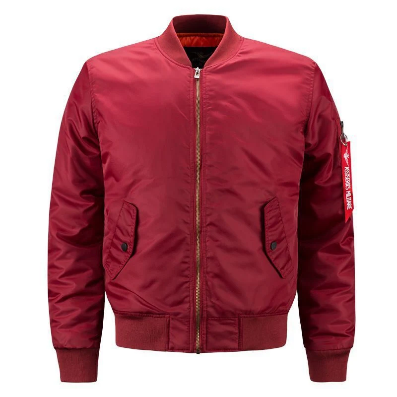 Herren Bomberjacke im Pilotenstil mit kontrastiertem Innenfutter und Ärmel-Utilitytasche Nord Taschen