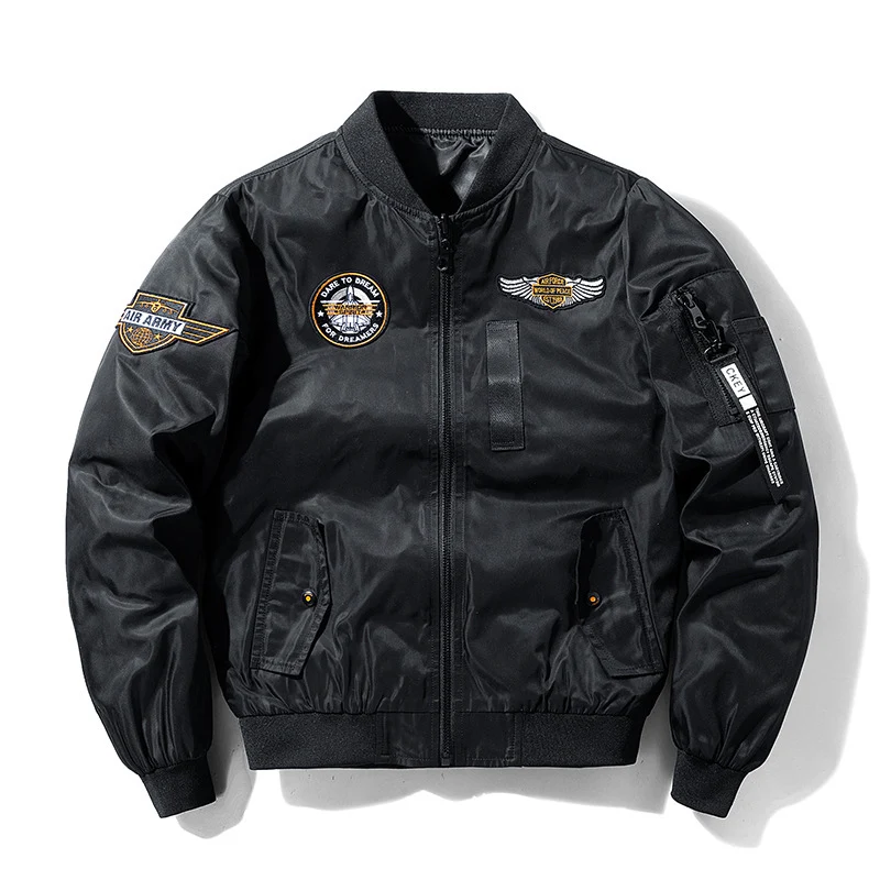 Herren Bomberjacke im Fliegerstil mit Nylon‑Shell, Patch‑Applikationen und Ärmeltasche Nord Taschen