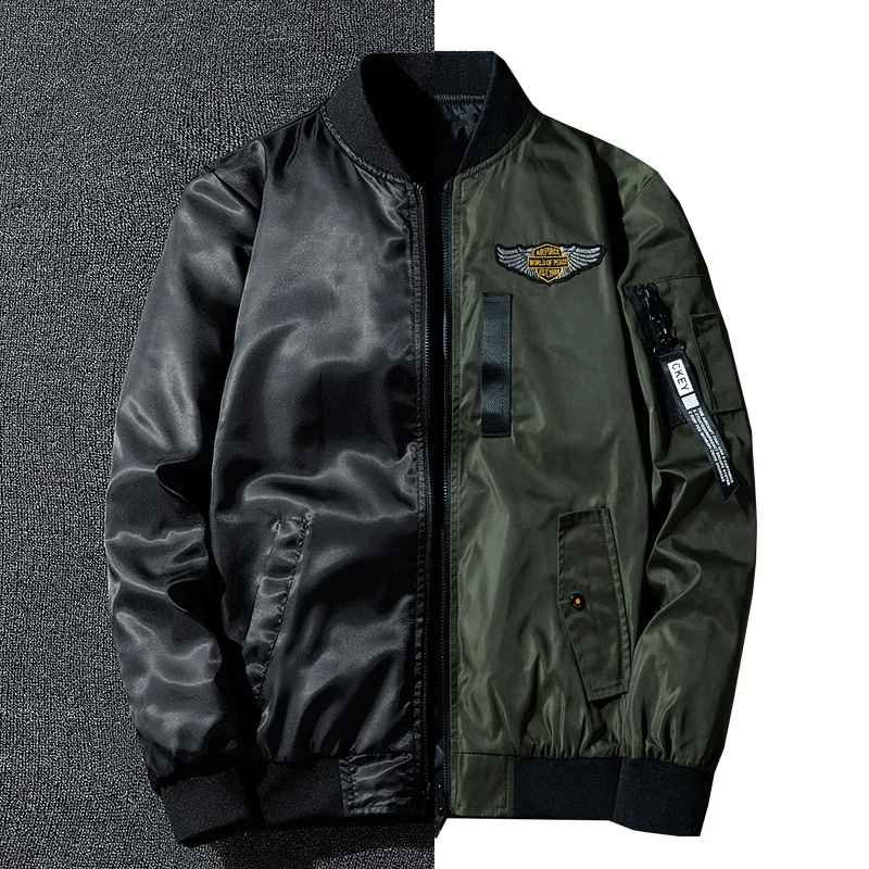 Herren Bomberjacke im Fliegerstil mit Nylon‑Shell, Patch‑Applikationen und Ärmeltasche Nord Taschen