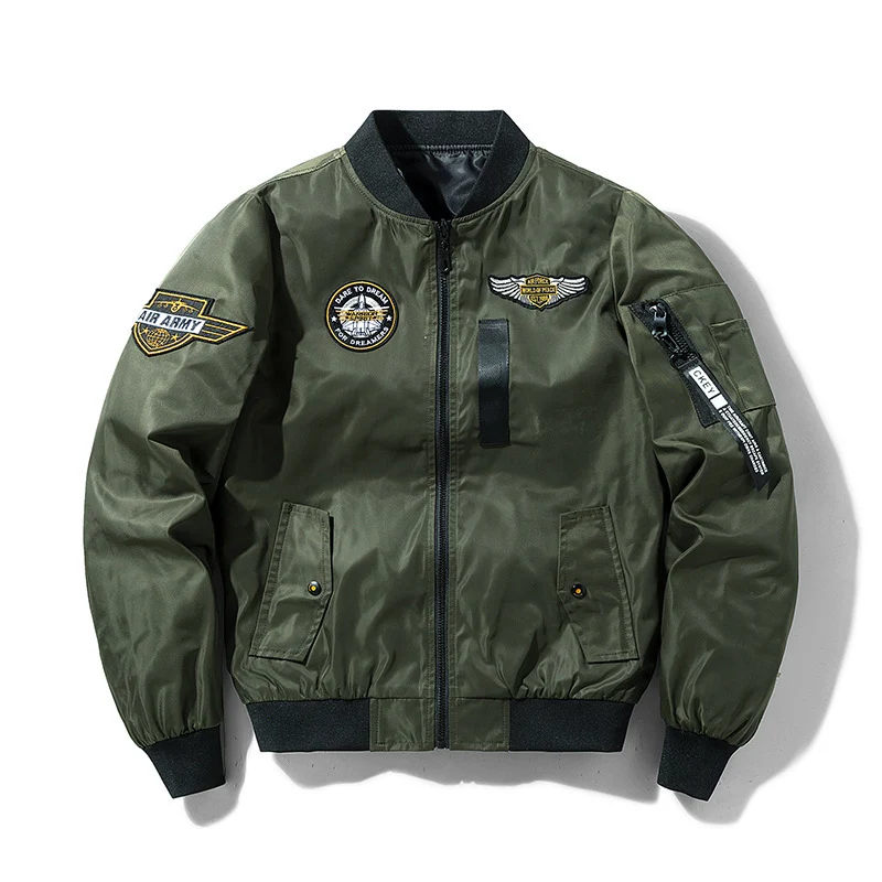 Herren Bomberjacke im Fliegerstil mit Nylon‑Shell, Patch‑Applikationen und Ärmeltasche Nord Taschen