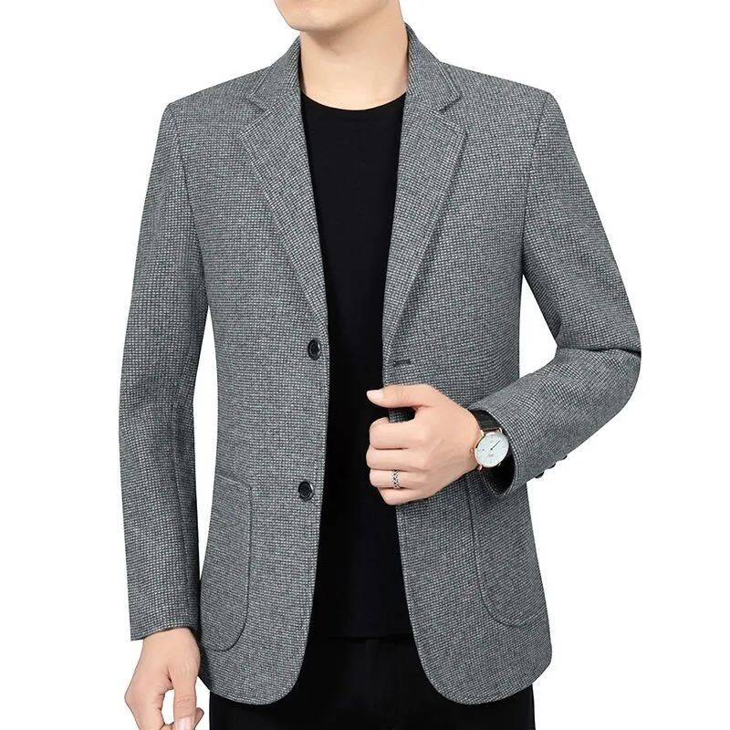 Herren Tailliertes Wollmix-Sakko im Casual-Blazer-Stil mit aufgesetzten Taschen Nord Taschen