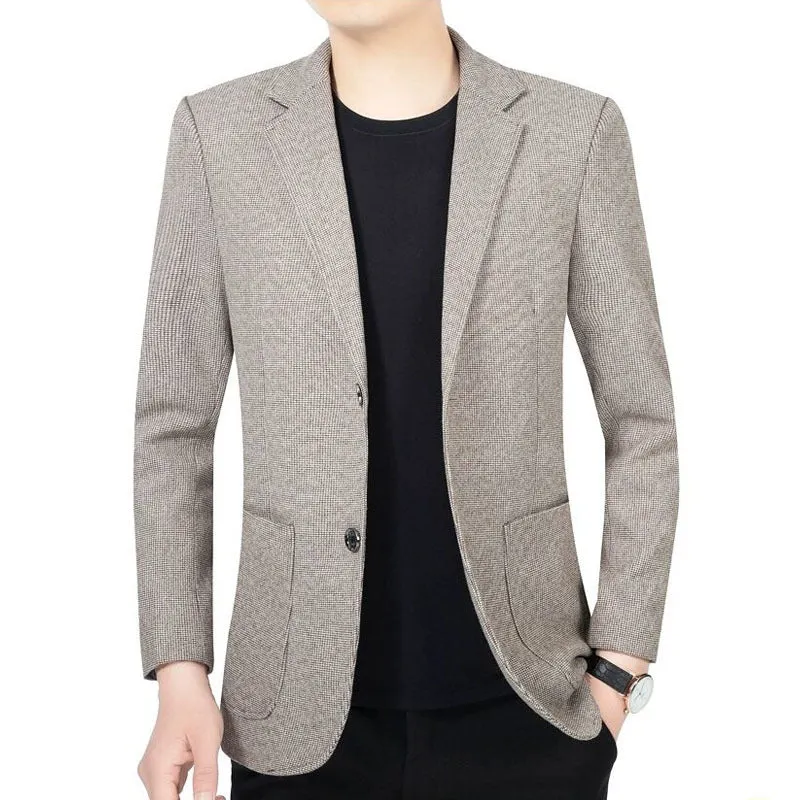 Herren Tailliertes Wollmix-Sakko im Casual-Blazer-Stil mit aufgesetzten Taschen Nord Taschen