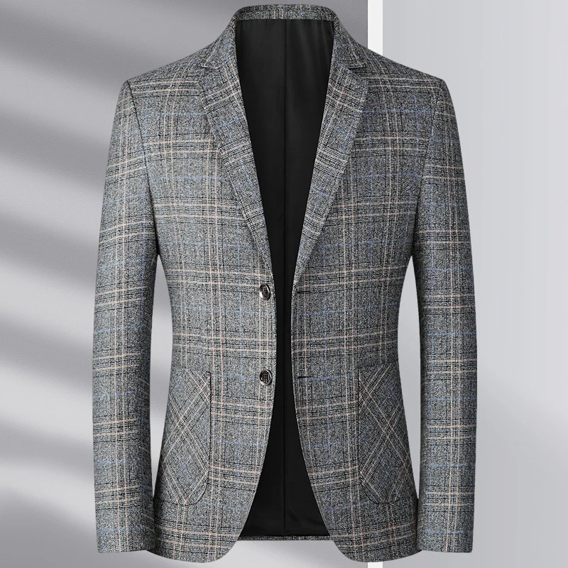 Herren Tailliertes Glencheck-Sakko im Slim-Fit mit aufgesetzten Taschen Nord Taschen