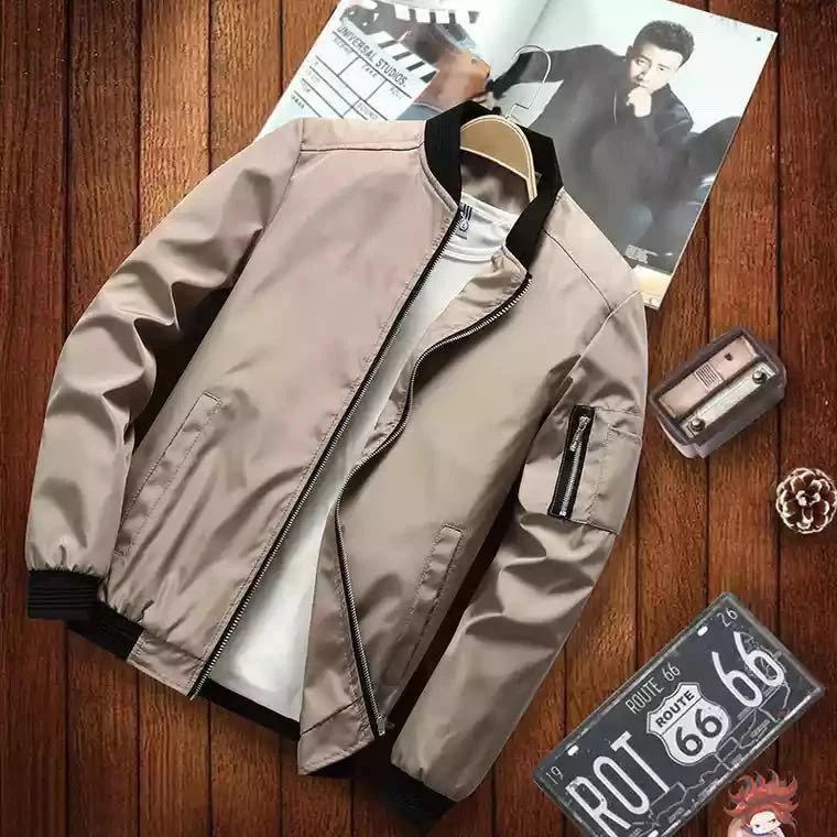 Herren Bomberjacke im Aviator-Microfiber-Look mit Ärmeltasche und gerippten Abschlüssen Nord Taschen